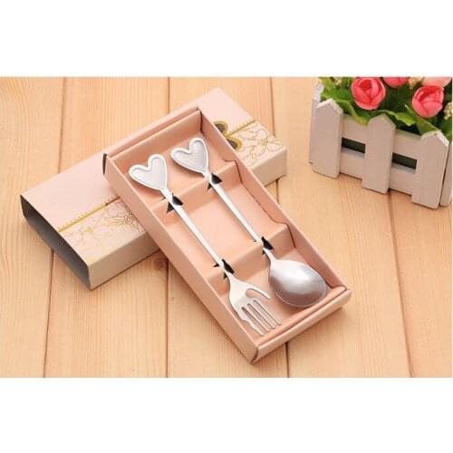 Wedding Gifts Stainless Steel Tableware Set Hand Style Fork Spoon with Heart Handle Party Favors W9556