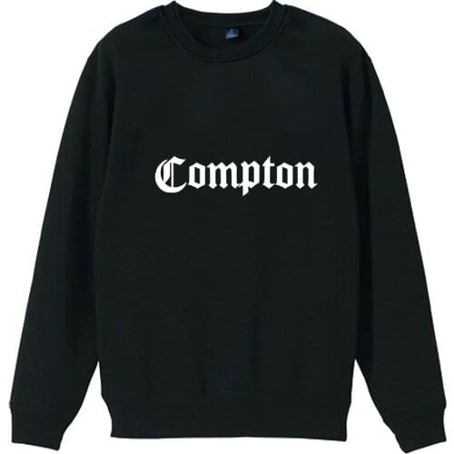 Compton Gothic font Hip Hop Rap couple clothes boys man male fleece Sweatshirt