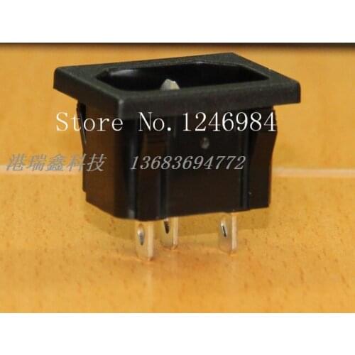 [SA]WINFOONG AC AC outlet black triangle card three -pin power connector socket with the original SS-120 Certification--100PCS