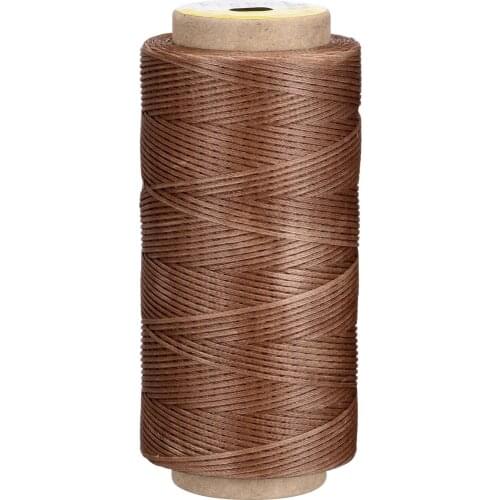Uxcell Leather Sewing Thread 186 Yards 210D/1mm Polyester Waxed Cord for Manual Sewing, Chocolate