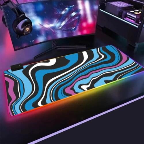 RGB Strata Liquid Mouse Pad LED Lock Edge Speed Control Laptop Keyboard Mat Size Gaming Accessories with Backlit led mouse pad
