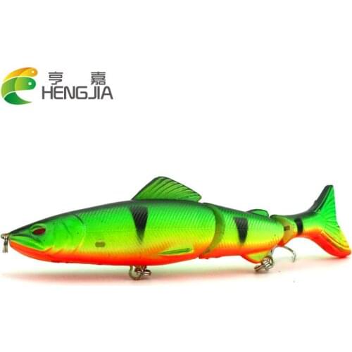 HENGJIA plastic jointed minnow fishing lures wobble pike bass peche trout fishing baits pesca fishing tackles 12.5cm 17.7g 1pc