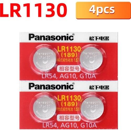 4pc 100% Genuine wholesale PANASONIC LR54 189 AG10 L1131 SR1130 G10 V10GA 389 Alkaline Button Cell Coin Battery