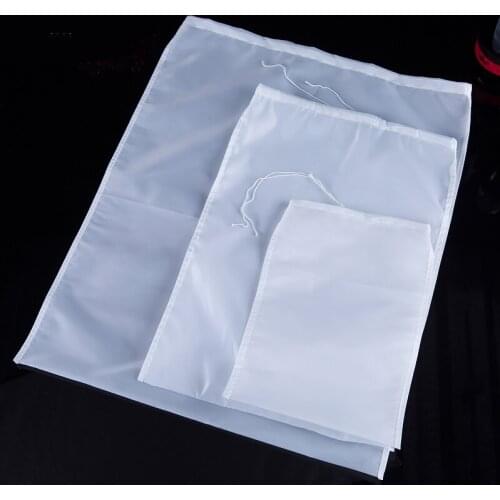 10pcs Of 4/8/12/20/30/45/60cm Nylon Mesh Net Beam Pocket 6 Denses Rope Filter Bags For Milk Tea Wine Juice, Protect Drawstring