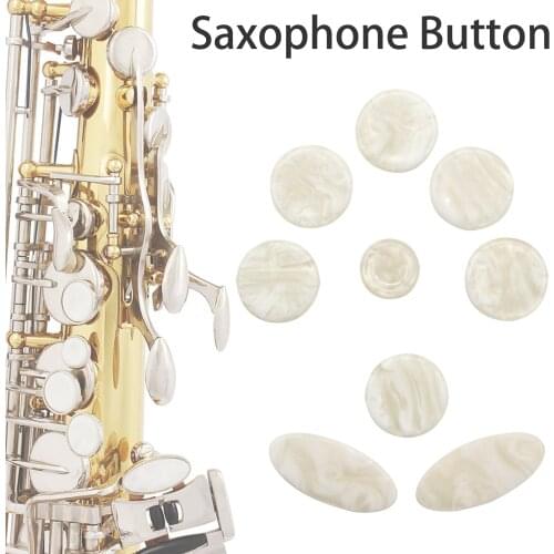 9pcs/set Saxophone Fingers Buttons Pearl Real Abalone Shell Repair Parts Sax Replacement Inlays Keys