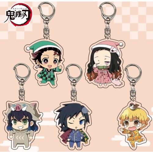 Demon Slayer Blade Acrylic Keychain Pajamas Tanjirou Nidou Tomioka Yoshiyuki Chanahu Anime Pendant