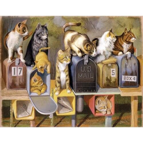 ARMYQZ5d DIY diamond painting animal cute cat rhinestone mosaic round diamond square diamond diamond embroidery cross stitch nee