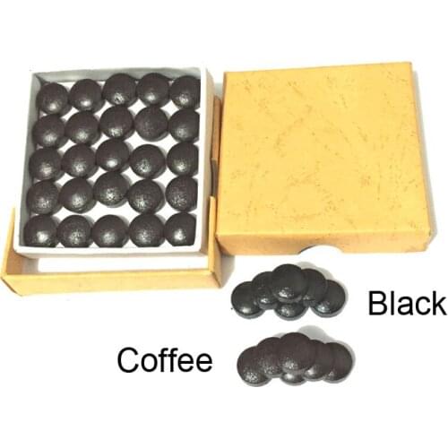 Free shipping 50pcs/lot 14mm New Billiards Pool cue tips Black Water Buffalo leather tips Billiard accessories