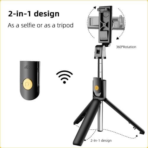 K10 Wireless Bluetooth Extendable Selfie Stick Tripod Handheld Monopod Shutter for Iphone Xiaomi Phone Mini