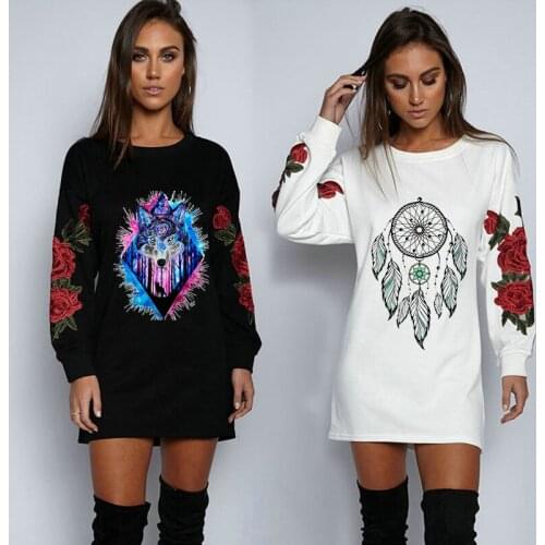 2pcs Colorful Wolf and Dreamcatcher Iron on Heat Transfer Printing DIY Patches Sticker Washable Decoration Appliques for Clothes