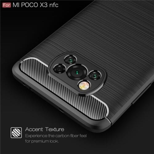 For Xiaomi Poco X3 NFC Case Soft Silicone Carbon Fiber Cover Phone Case For Poco X3 NFC Protective Cover For Xiaomi Poco X3 NFC