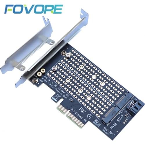 Add On Cards PCIE to M2/M.2 Adapter SATA M.2 SSD PCIE Adapter NVME/M2 PCI E Adapter SSD M2 to SATA PCI-E Card M Key +B Key
