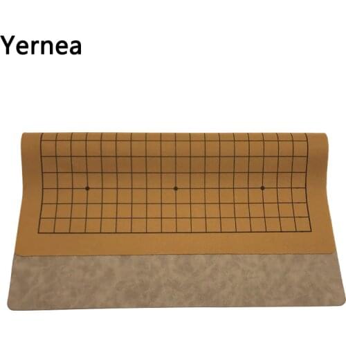 Yernea New Go Game Board High-quality Leather Go Board One Side Suede Leather 19 Line International Go Chess Weiqi