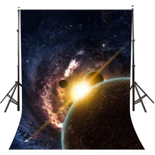 5x7ft Starry Sky Backdrop Dark Color Cosmic Science Photography Background and Studio Photography Backdrop Props