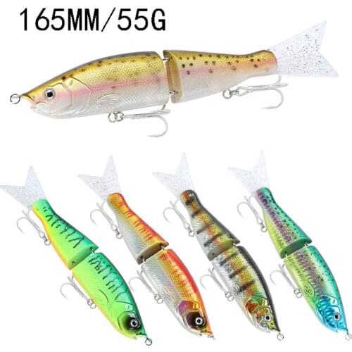 Simulation Bass Fishing Lures 165mm/55g Jointed Sinking Wobblers Full Water Layer Soft Tail Baits Fresh/Sea Fishing For Big Fish
