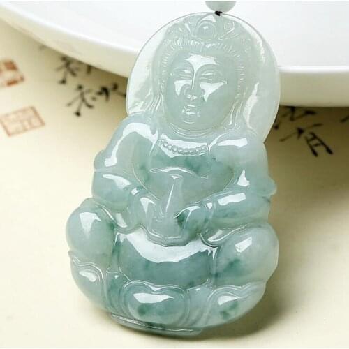Fine jewelry classic emerald pendant natural jade carved chinese guanyin charms blessing women men gifts