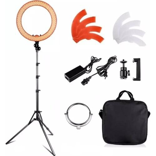 Camera Photo Video Studio 55W 240PCS 18inch LED Ring Light 5500K Photography Dimmable Makeup Ring Lamp With 190CM Tripod