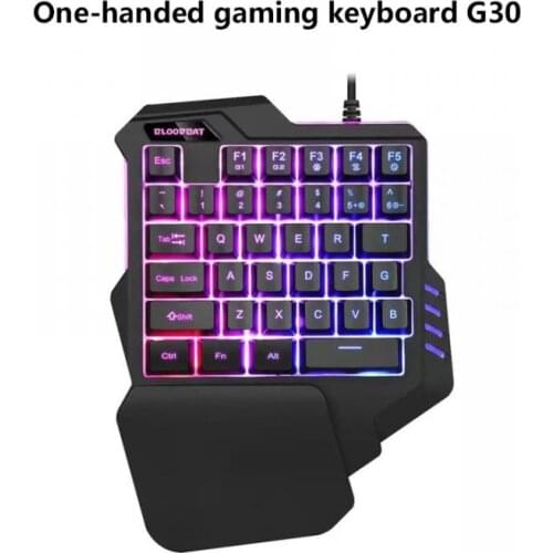 G30 Single Hand Keyboard For Mobile Phone Game With Wired Mouse Coloful Backlight Keyboard and Mouse Combos Computer Peripherals