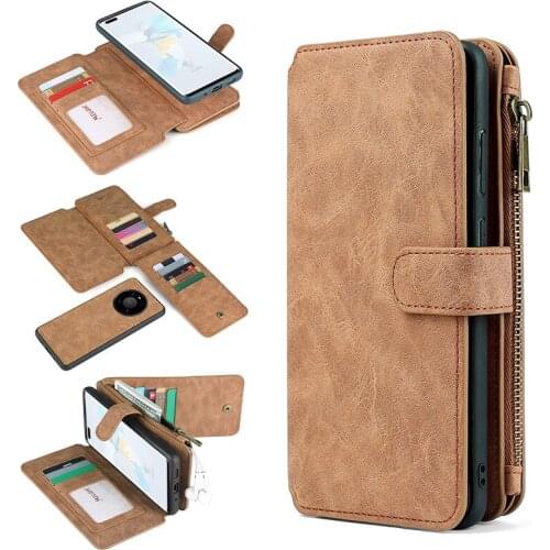 Mobile Leather Case for Huawei Mate 40 Multi-function Wallet Case Mobile Protector Phone Holder Stylish