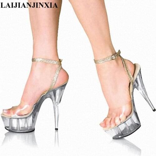 LAIJIANJINXIA Women Sandals Shoes High Heels Summer Fashion Platform Sandals Women Ladies Shoes Thin Heels Sandals Size 35-46