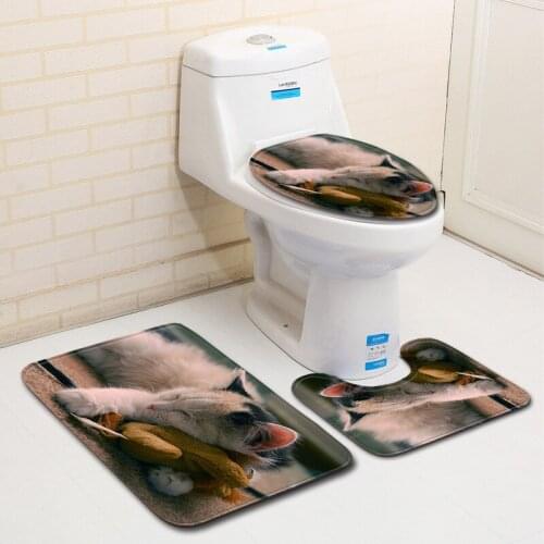 Cute cat pattern Bathroom bath mattress Bathroom mat Bathroom amenities bath products Bathroom Carpets For bath Toilet mat rugs