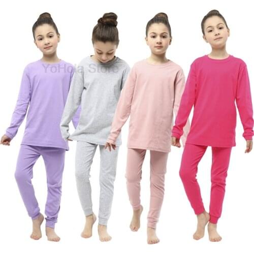 Fashion Spring and Autumn Pajamas Long-sleeved Kids Nightwear Sets for Girls Sets Cotton Soft Skin-friendly Pajama Sets