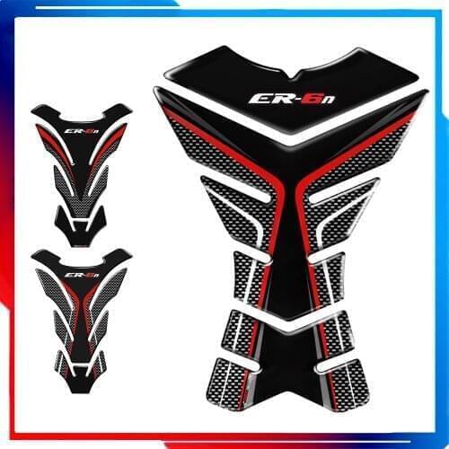 Fashion 3D Carbon-Look Motorcycle Accessories Pad Protector Motorcycle Decal Stickers Case Cover for Kawasaki ER6N ER-6N Tank