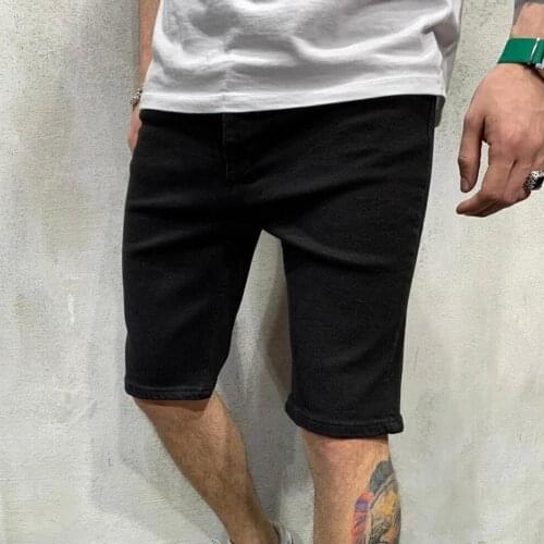 Male Summer Casual Shorts Broken Cool Knee-length Destroyed Men Jean Shorts Daily Life Streetwear Denim Shorts