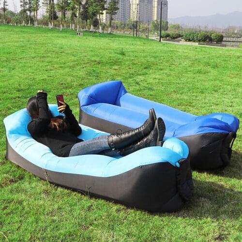 Pillow-shaped Inflatable Sofa Outdoor Camping Lazy Sleeping Bag Portable Folding Chair Indoor Lounger Air Beach Bag Adults Kids