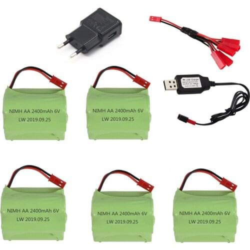 6v 2400mAh Ni-MH Battery +6v Charger sets For Rc toys Cars Boats Guns Tanks Trucks Robots AA 6v Rechargeable Battery Pack