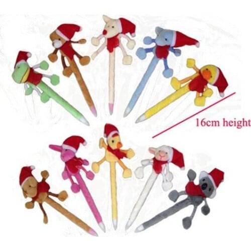 New 12pieces/lot 16cm doll plush 12 Christmas animal pen cartoon Christmas gift New Year gift