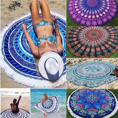 New Multi-style Round Mandala Tapestry Indian Wall Hanging Beach Throw Towel Yoga Mat