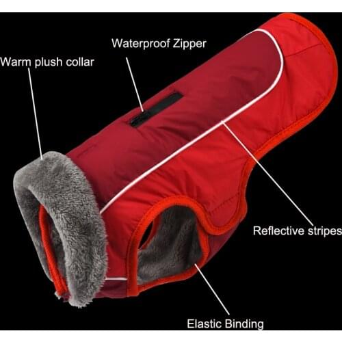Dog Clothes Waterproof Dog Jacket Winter Thicken Reflective Warm Dog Coat for Small Medium Large Dog Adjustable Pet Clothes