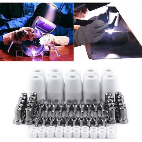 70pcs Plasma Cutting Torch Consumable Cutting Extended Long Shield Cup J6PC