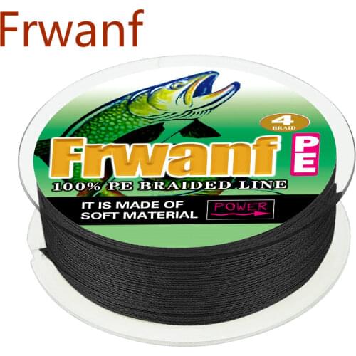 Frwanf braided fishing cord 100M 300M pe super strong 4 braid wire saltwater fishing tackle strand 6-100LBS test 0.1 0.2 0.55mm