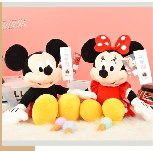 Disney Mickey Minnie Plush Doll Toy Mickey Soft Stuffed Doll Keychain Bag Pendant Room Car Decoration Kids Xmas Birthday Gift