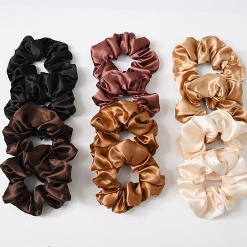 HOT SALE Solid Satin Scrunchies Women Girls Elastic Hair Rubber Bands Accessories Gum for Women Hair Ties Rope Ponytail Holder