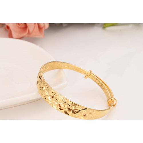 Adjust Gold Bangle for Women Gold Dubai Bride Wedding Ethiopian Bracelet Africa Bangle Jewelry Gold Charm Bracelet gifts