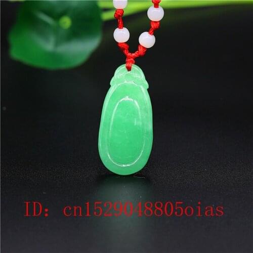 Carved Natural Green Chinese Jade Pendant Fashion Necklace Charm Jadeite Jewelry Emerald Amulet Gifts for Women Men