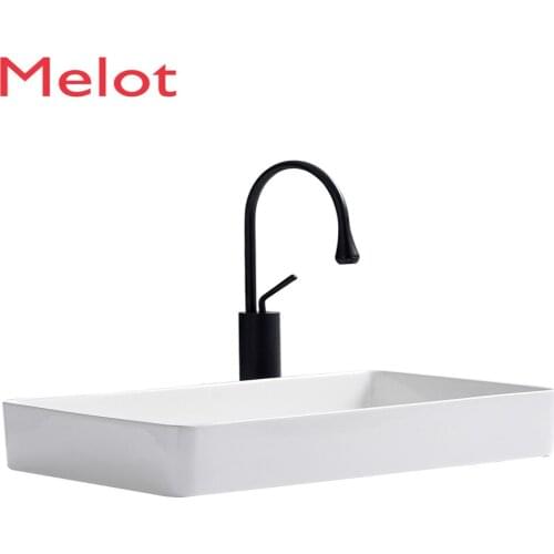 Nordic Basin Ultra-Thin Table Basin Square Offset Wash Basin Left Right Wash Basin Ceramic Basin Side Water