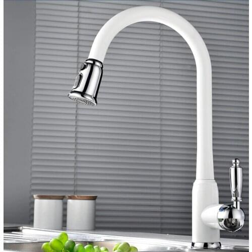 Vidric new arrival top quality brass white and chrome hot and cold single lever kitchen sink faucet tap kitchen mixer