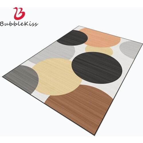 Bubble Kiss Modern Home Decor Carpet for Living Room Orange Black Circle Pattern Bedroom Rug Sofa Balcony Non-slip Floor Mats