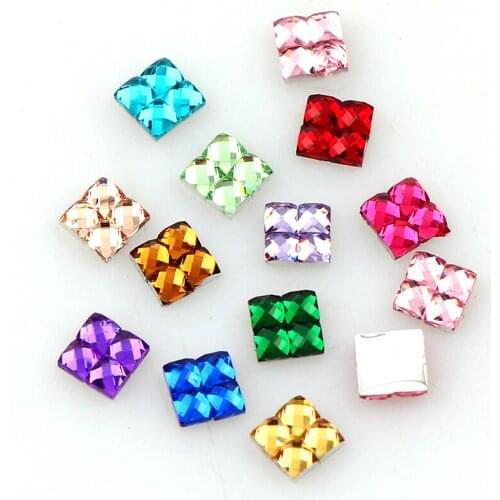 4x4mm Nail Art Resin Square Shape Rhinestone About 1000pcs 21 Kind Colors For DIY Nail Art Decorations
