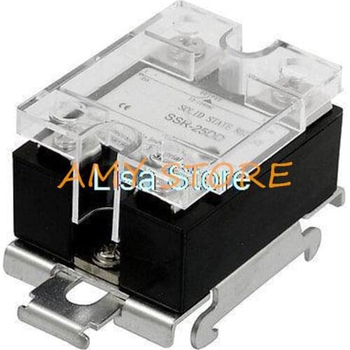 DC 3-32V Input 12-220V Output Solid State Relay SSR 25A SSR-25DD w DIN Rail Base
