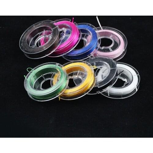 UPGFNK 0.8mm Colorful Stretch Crystal Elastic Beading Flat Cord Thread String For DIY Bracelets Necklace Jewelry Making Findings