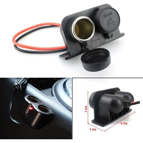 Motorcycle Car Charging lighter Power Plug ATV UTV Car Truck Cigarette Lighter Power Adapter Twin Socket Waterproof 12V Jly22