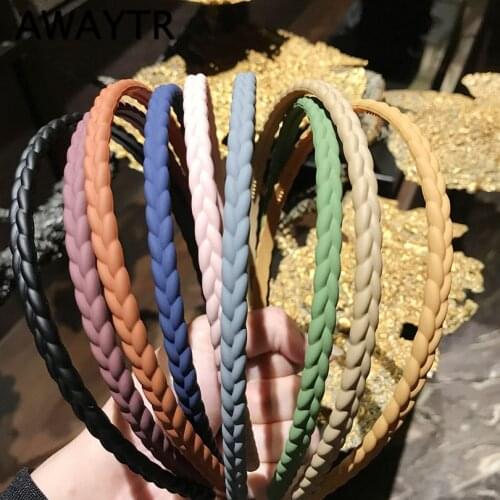 AWAYTR Fashion Hair Hoop Bands Twist Braid Hairband Headbands for Women Candy Colors Bezel for Hair Girls Hair Accessories