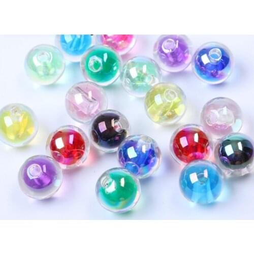 100pcs 16mm Acrylic Round colorful Bead With Single Hole For Sewing Craft Diy Hair Headwear Cellphone Decoration