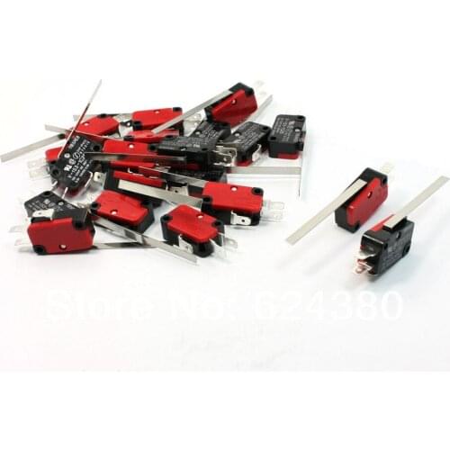 20 PCS /Lot x Long Straight Hinge Lever Arm Mini Micro Switch 1 NO 1 NC V-153-1C25 Wholesale Retail