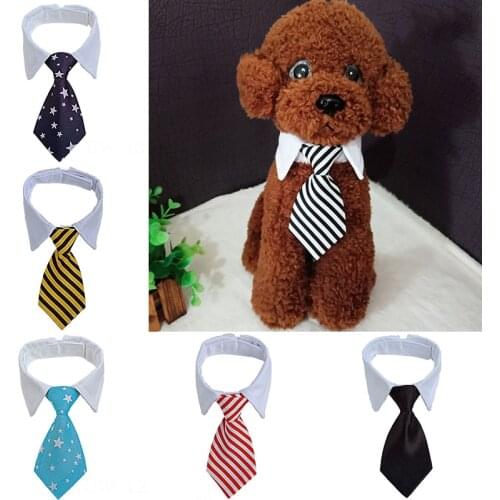 2021 Adjustable Dog Cat Striped Bow Tie Animal Striped Bowtie Collar Pet Neck Tie White Collar Dog Necktie For Party Wedding